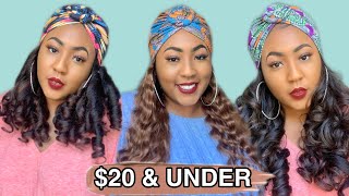 6 Cheap Synthetic Headband Wigs + Amazon Turban Wig | Go To Wig + Synthetic Half Wig W/ Headband