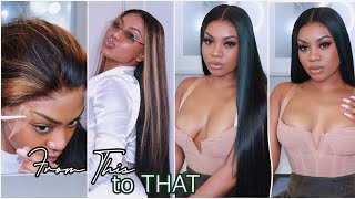 30" Lace Frontal Wig Transformation ! Highlights, Melted Lace, New Color. |Yolissa Hair