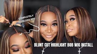 The Perfect Pre-Colored Highlight Bob Wig | Glueless 5X5 Wig Install Ft. Ywigs