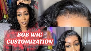 $50 13X4 Bob Wig Customization + Halo Lady Hair On Aliexpress + Review