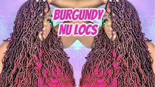 How To Diy Headband Wig | 24" Burgundy Nu Locs | New! Crochet Headband Wig Cap | Missuniquebeau