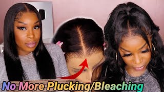 *New Fitted Wig Cap!! Iconic Bone Straight Buss Down Middle Part Install | 360 Hd Lace Wig