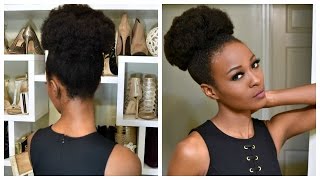 Big Afro Puff With Clip-Ins For Kinky Natural Hair