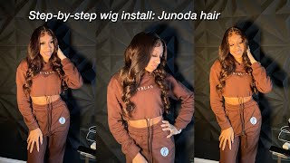 Step-By-Step Closure Wig Install | Chocolate Brown Body Wave | Beginner Friendly Ft Junoda Hair