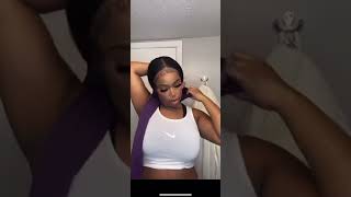 How I Wrap My Straight Wig To Keep It Flat And Straight #Curlymehair #Shorts