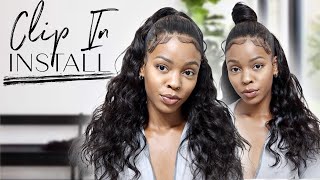 "Clip Weave" Tutorial | Half Up Half Down W/ Curly Edges | No Leave Out Clip Ins | Ft. Cur