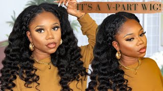 Quick Hairstyle For Lazy Natural Girlies | V-Part Wig Install Ft. Wiggins Hair | Chev B.