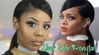Rihanna Inspired Sleek Side Ponytail/ Irresistible Me Clip In Review