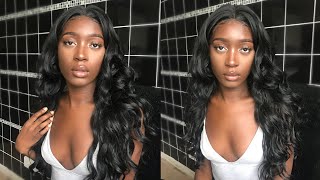 How To Slay And Install A Synthetic Lace Frontal Wig | Realistic Synthetic Wig