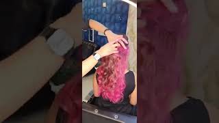 Pink Hair Colour Highlights | Balayage Pink Haircolour | Colour Transformation #Shorts #Aasifkhan786
