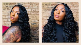 Sensationnel Butta Human Hair Blend Lace Front Wig - Loose Curly 32"