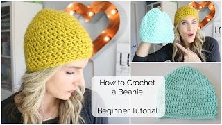 How To Crochet A Beanie - Beginner Tutorial