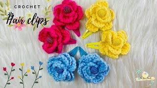 Flower Hair Clips | How To Crochet This Super Easy Flower Hair Clips