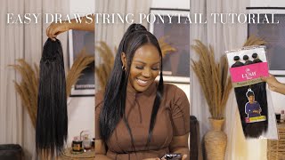 Easy Drawstring Ponytail With Two Bangs Tutorial | Diy | Iamyeychi