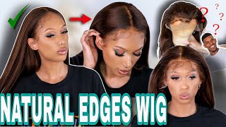  New Curly Baby Hair Natural Edges Skin Melt Lace Frontal Wig Blowout 4C Hair
