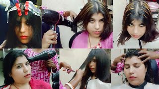 Omg! I Cut My Long Hairs Got A New Hair Colour For The First Time|Hair Makeover @Happy With Sangeeta