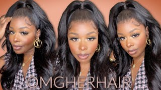 Straight Out The Box Slay! No Extra Work! Easy Install & Half Up Style 13X6 Yaki Straight Omgherhair