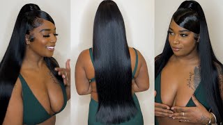 Half Up Half Down With Swoop | 28 Inch Wig  | Hermosa Hair