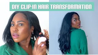 Clip-In Extension On Afro Hair | Diy Hair Transformation| Kinky Straight| Aliexpress Arabella Hair.