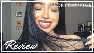 Everydaywigs Review | Jet Black Long Straight Synthetic Lace Front Wig
