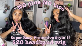 Headband Wig! No Glue No Lace For $20 (Super Easy) Ft- Colorful Queen!
