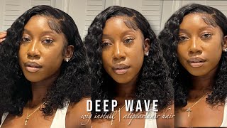 I'M Obsesseddd! Hd Deep Wave Bob Wig Install + Review | Alipearl Hair *The Best Curly Hair*