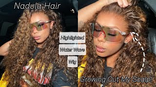 Full Fall Vibes~Lace Magic!!!Highlight Lace Front Water Wave Wig Install~ Ft.Nadula Hair