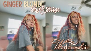 Ginger Blonde Skunk Stripe Obsession | Worldnewhair Install