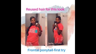 Frontal Ponytail Install Reusing Hair