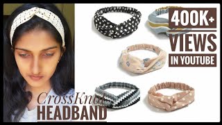 How To Make Cross Hair Band Using Old Clothes | Beautiful Handmade Hairband | Easy Stylish Headband