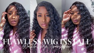 Watch Me Install & Style  24" Deep Wave Hd Lace Closure Curly  Wig| Tinashe Hair