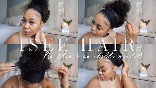 How Too Make A Headband Wig Look Natural | No Glue + No Skills Needed | Ft Isee Hair Aliexpress