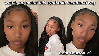 Watch Me Install This Synthetic Headband Wig