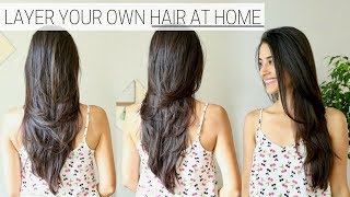 How I Cut & Layer My Hair At Home >> Diy Long Layers Haircut