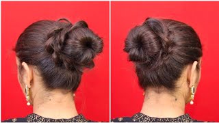 Quick Easy Bun Hairstyle Only With Rubber Band | Long Hair Juda Hairstyle For Ladies | Bun Hairstyle