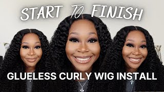 Start To Finish Gueless Curly Hd Lace Closure Wig Install Ft. Recool Hair