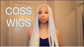 24 Inch Pastel Ombre Blue Synthetic Lacefront Wig | Coss Wigs