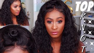 Natural Soft Top Knot With Loose Curly 360 Lace Front Wig |Sunwell Wigs | Shlinda1