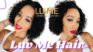 Luv Me Hair Slick Back 13 X 4 Compact Short Cut Curly Lace Frontal Wig Unit