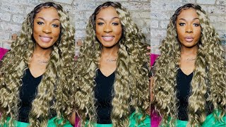 Sensationnel Human Hair Blend Hd Lace Front Wig Butta Lace Loose Curly 32" Ft Samsbeauty
