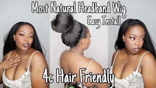 Needed Most Natural Synthetic Headband Wig || Easy Install || (Step By Step Tutorial) Ft Yebo Hair