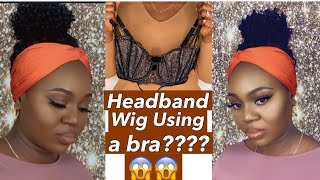 How To Make Your Own Headband Wig With A Bra / Cheap Synthetic Headband Wig