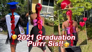 2021 Graduation Ponytail Hairstyles! Red Long Ponytail W/Swoop For Black Girls #Ulahair