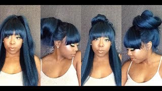 5 Ways To Style A Synthetic Wig With Bangs...In Under 1 Minute!