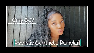 Best Realistic Weave Ponytail For $13| Lace Frontal Ponytail Install | Stamped Glorious