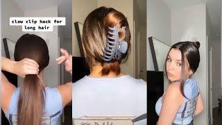 Claw Clip Hack For Long Hair #Hairstyles #Hair #Shorts