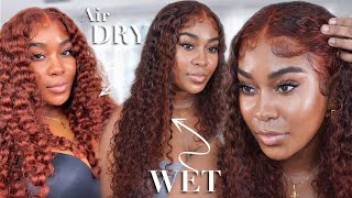 Reddish Brown Curly Wig | Fall Hair Color | Super Easy Install Ft Unice Hair