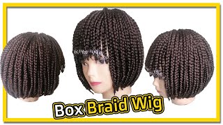 Braided Bob Box Braids Wig With Beads | Fringe Braided Wig #Boxbraids #Braids