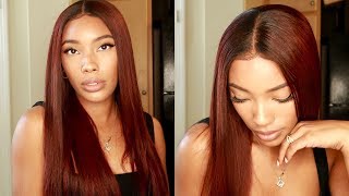 Black To Red Hair! No Pre-Bleaching Ft Wowafrican Yaki Straight 360