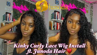 Kinky Curly Lace Front Wig Install *Beginner Friendly* | Junoda By Sezzle